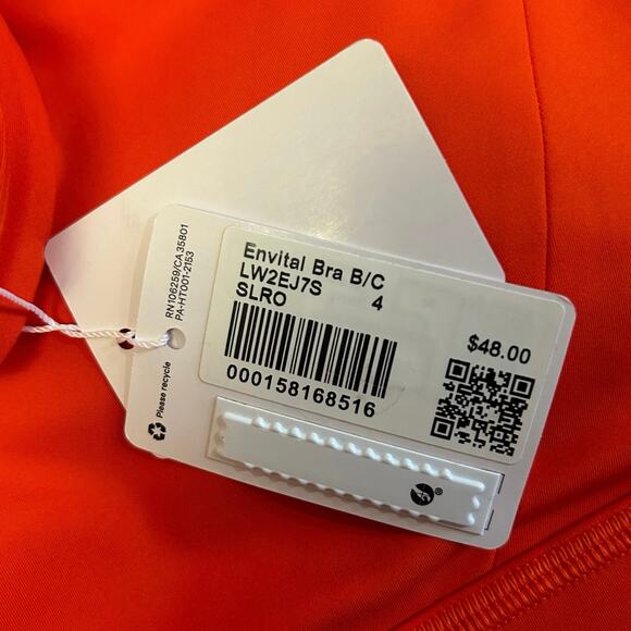 NWT Lululemon Envital Bra B/C Cup Solar Orange Size 4 - Picture 6 of 7